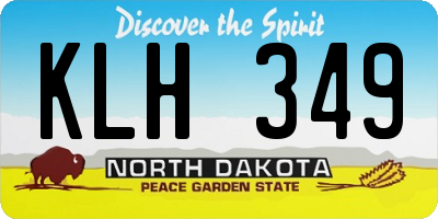 ND license plate KLH349