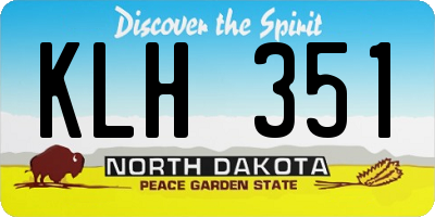 ND license plate KLH351