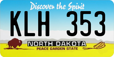 ND license plate KLH353
