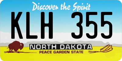 ND license plate KLH355