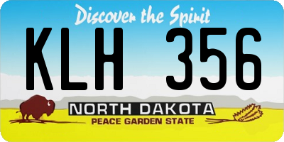 ND license plate KLH356