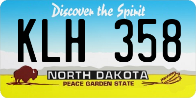 ND license plate KLH358
