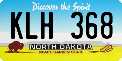 ND license plate KLH368