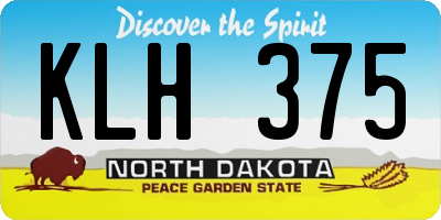 ND license plate KLH375