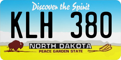 ND license plate KLH380