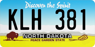 ND license plate KLH381