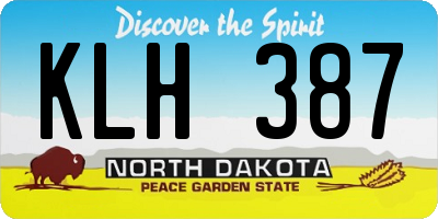 ND license plate KLH387