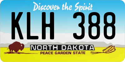 ND license plate KLH388