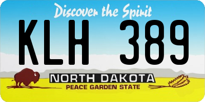 ND license plate KLH389