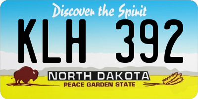 ND license plate KLH392