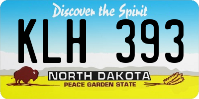 ND license plate KLH393