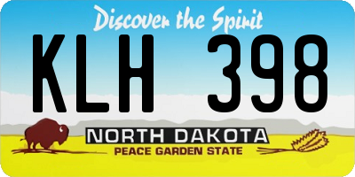 ND license plate KLH398
