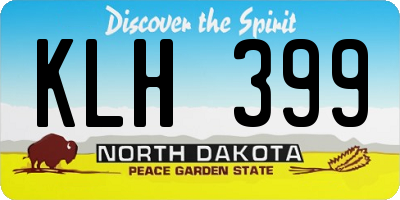 ND license plate KLH399