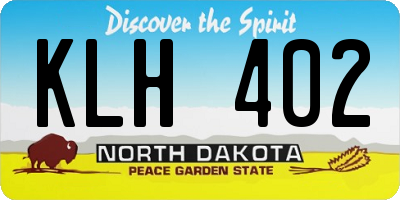 ND license plate KLH402