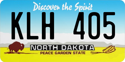 ND license plate KLH405