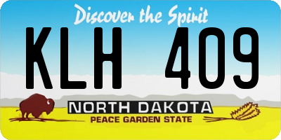 ND license plate KLH409