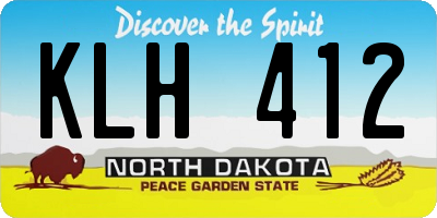 ND license plate KLH412
