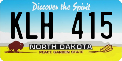 ND license plate KLH415