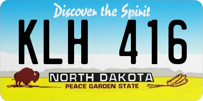 ND license plate KLH416