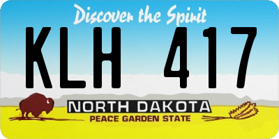 ND license plate KLH417