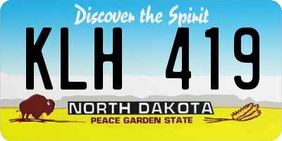 ND license plate KLH419