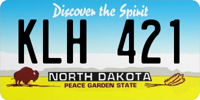 ND license plate KLH421