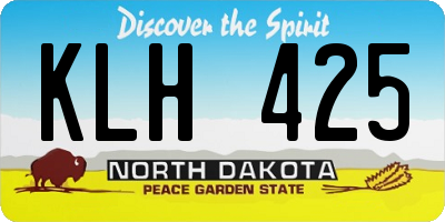 ND license plate KLH425