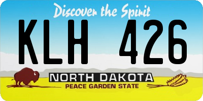 ND license plate KLH426