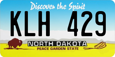 ND license plate KLH429