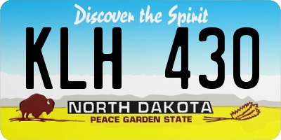 ND license plate KLH430