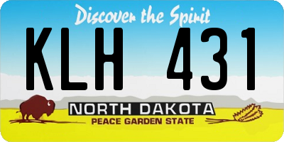 ND license plate KLH431