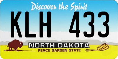 ND license plate KLH433