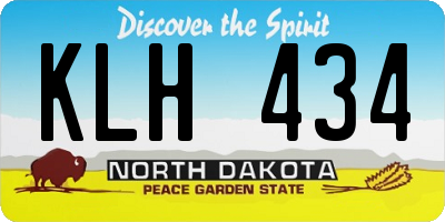 ND license plate KLH434