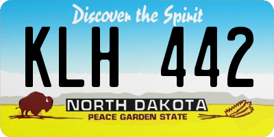 ND license plate KLH442
