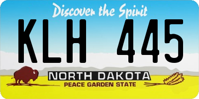 ND license plate KLH445