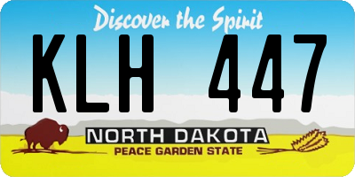 ND license plate KLH447