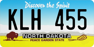 ND license plate KLH455