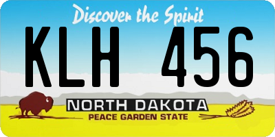 ND license plate KLH456