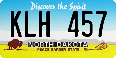 ND license plate KLH457