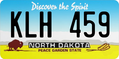 ND license plate KLH459