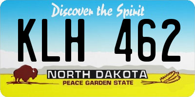 ND license plate KLH462