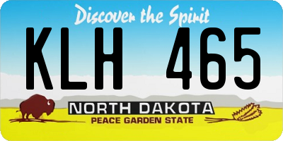 ND license plate KLH465