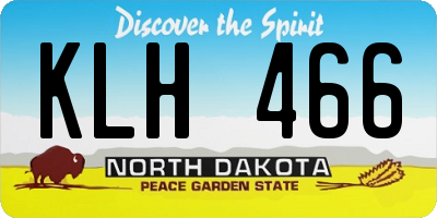ND license plate KLH466