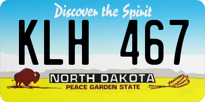 ND license plate KLH467