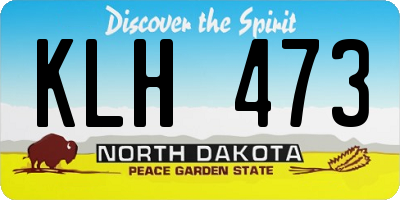 ND license plate KLH473