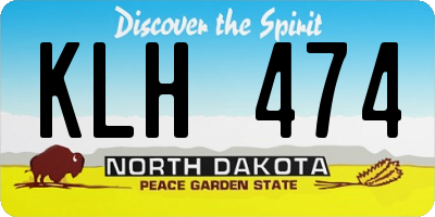 ND license plate KLH474