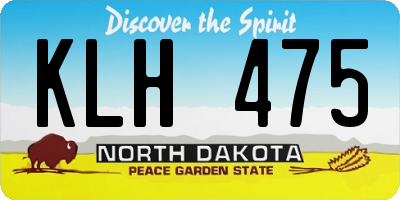 ND license plate KLH475