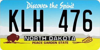 ND license plate KLH476