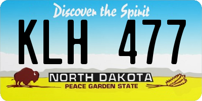 ND license plate KLH477