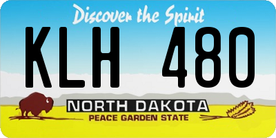 ND license plate KLH480